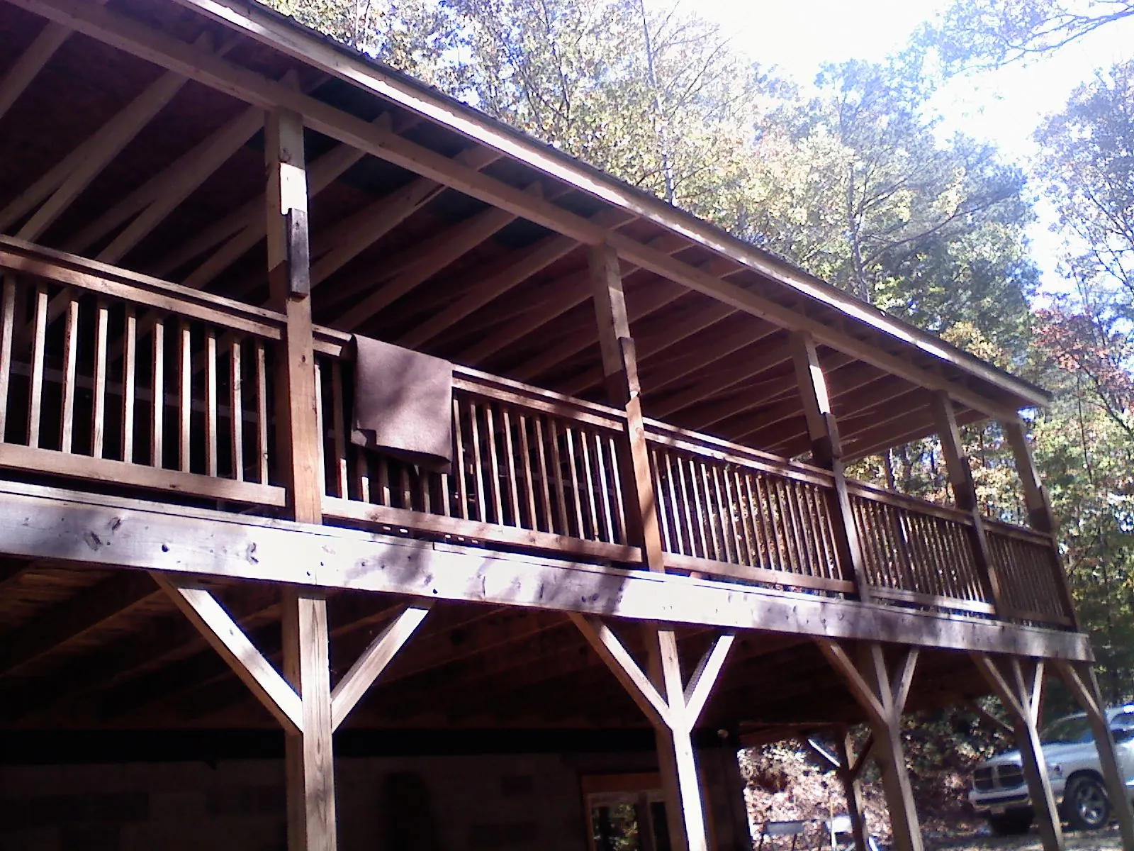 Timber framing under a new elevated porch and deck — Roof Leak Repair in Forestville by Roofing Brothers